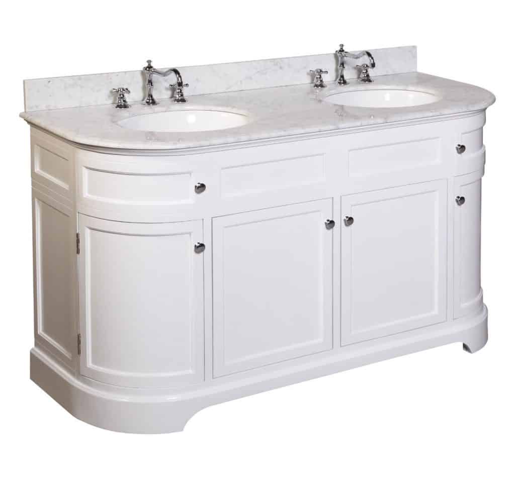 Montage Double Sink Bathroom Vanity with Marble Countertop, Cabinet with Soft Close Function and Undermount Ceramic Sink