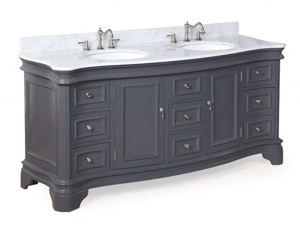 Katherine Bathroom Vanity with Marble Countertop, Cabinet with Soft Close Function and Undermount Ceramic Sink
