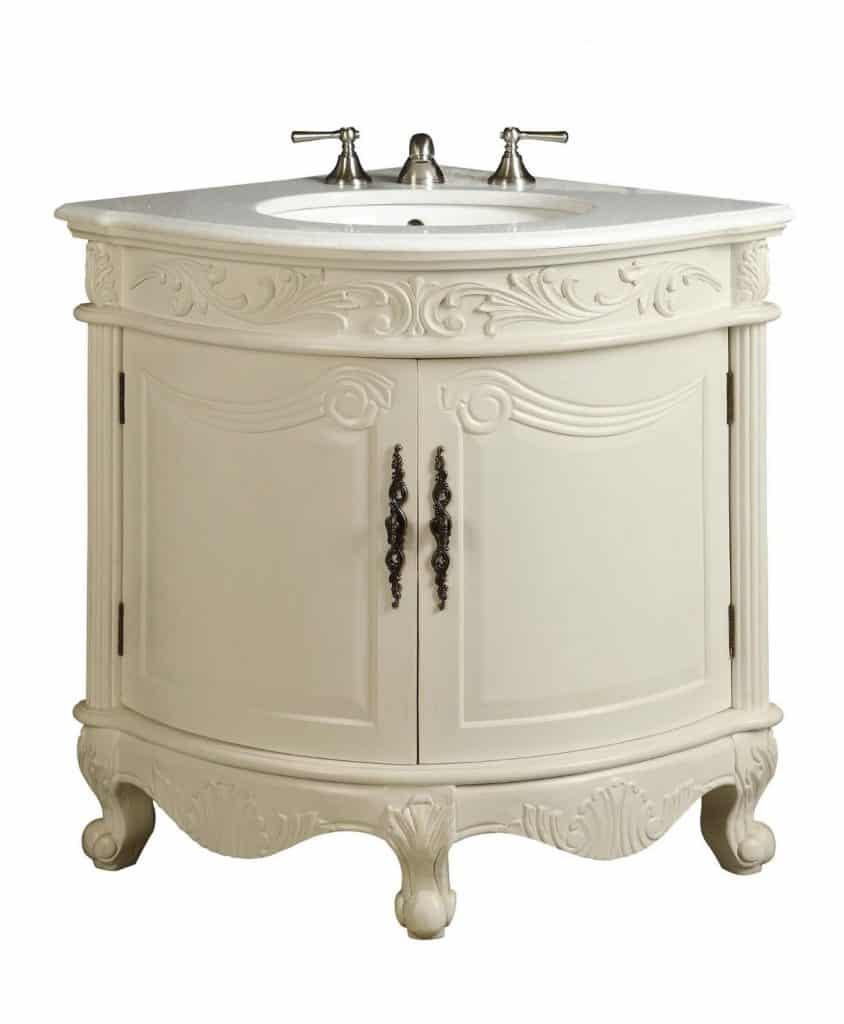 Very Cool Bathroom Vanity And Sink Ideas Lots Of Photos Antique White Bay View Corner Bathroom Sink Vanity Model Bc030w Aw