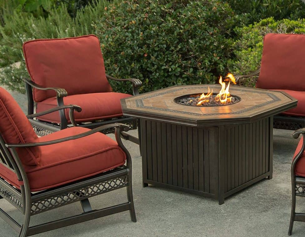 50 Perfect Backyard Fire Pit Ideas Photos Tips Diy Or Agio Westminster Gas Fire Pit With Copper Reflective Glass