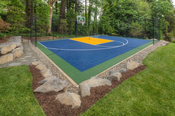 Backyard Basketball Court Ideas - Stencils, Layouts ...