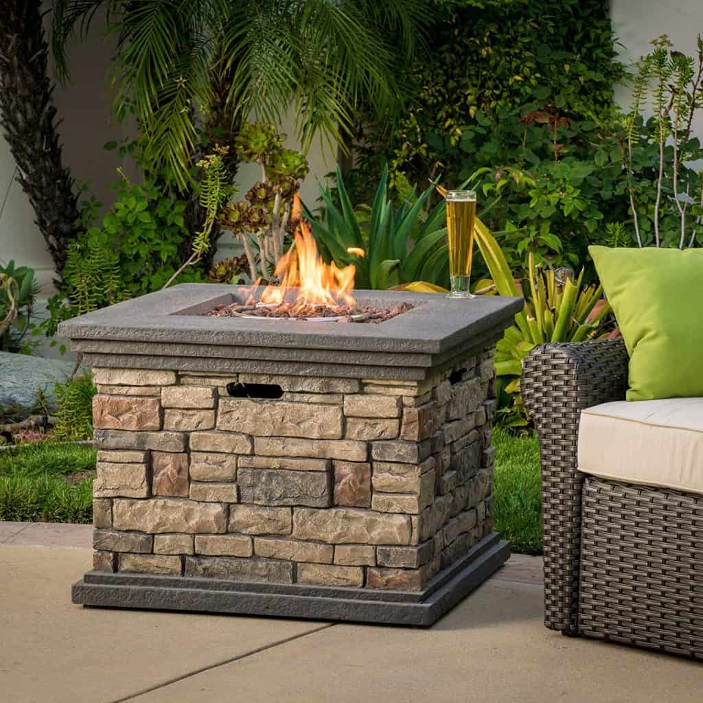 Crawford Outdoor Square Liquid Propane Fire Pit