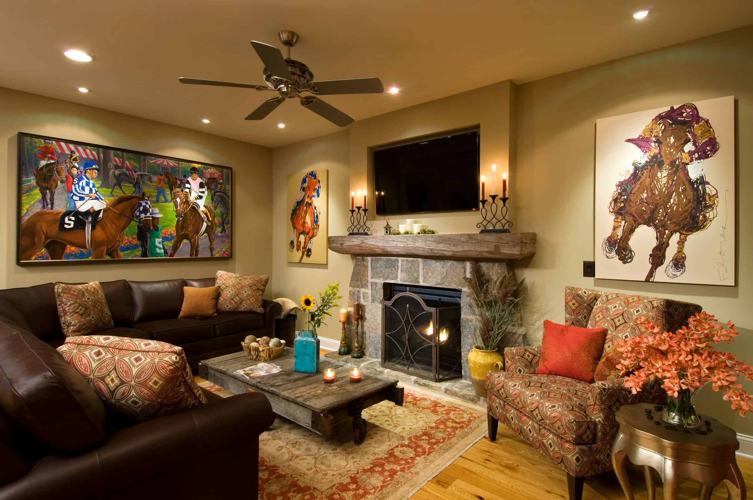 equestrian style living room