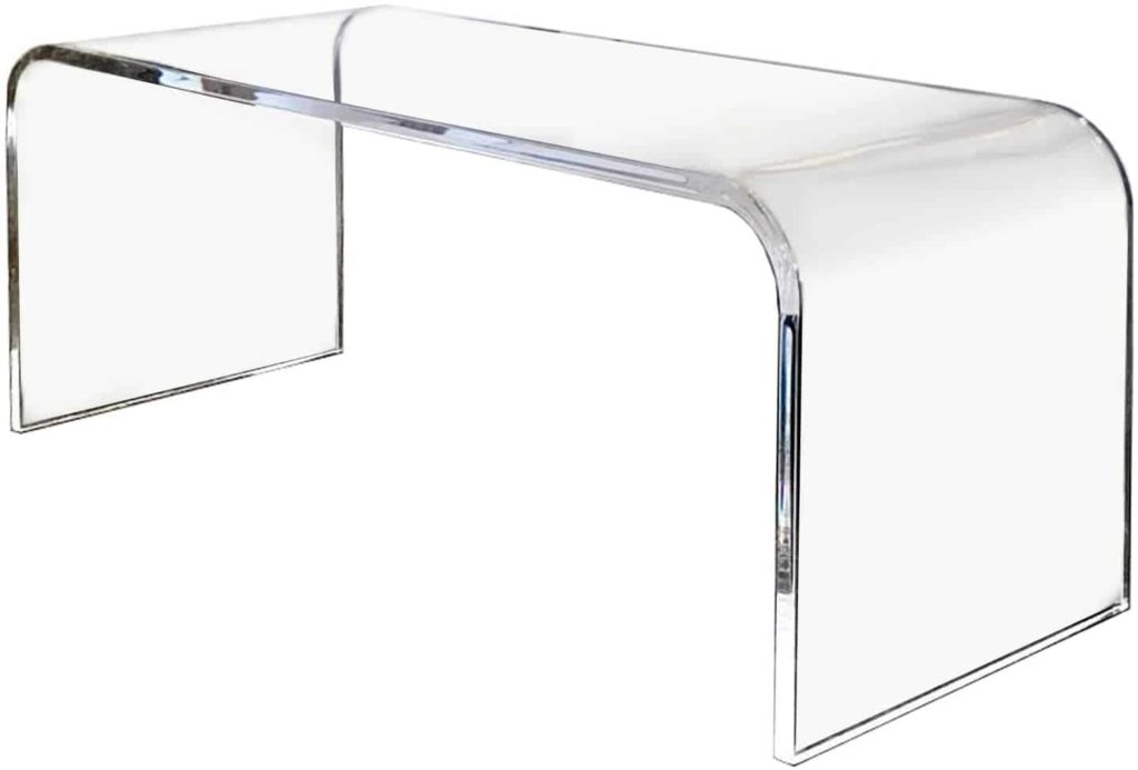 Acrylic see-through table with rounded corners