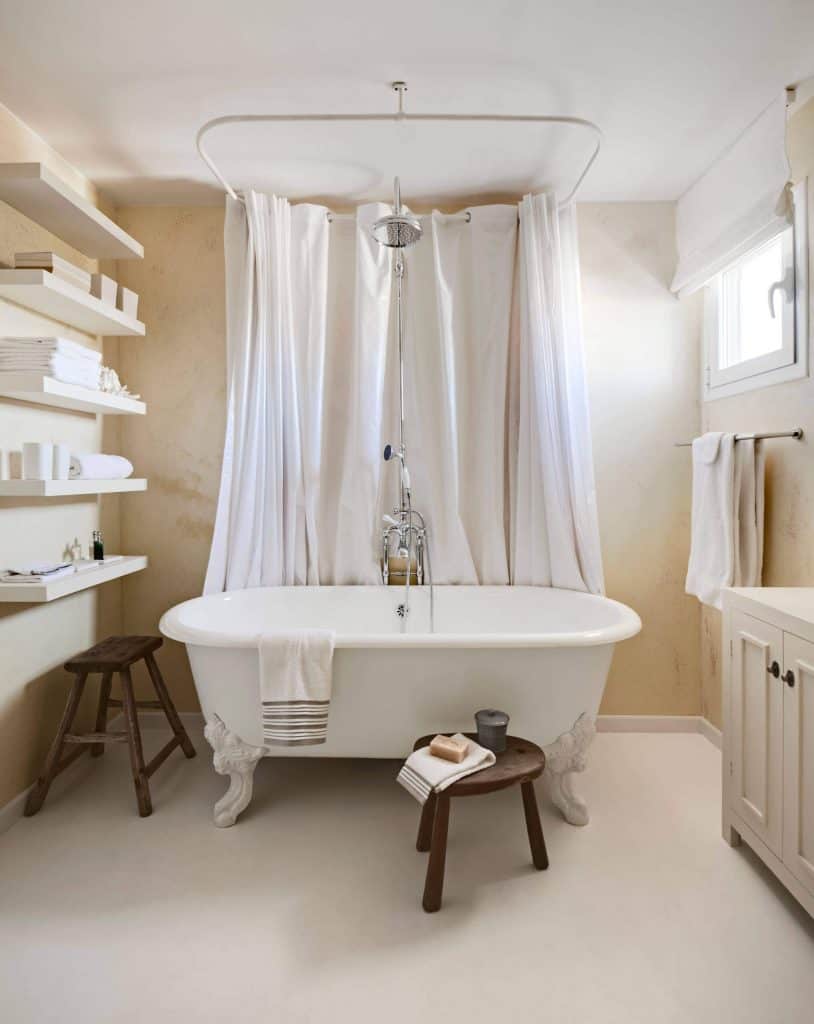 Shelf for Towels Beside Tub 