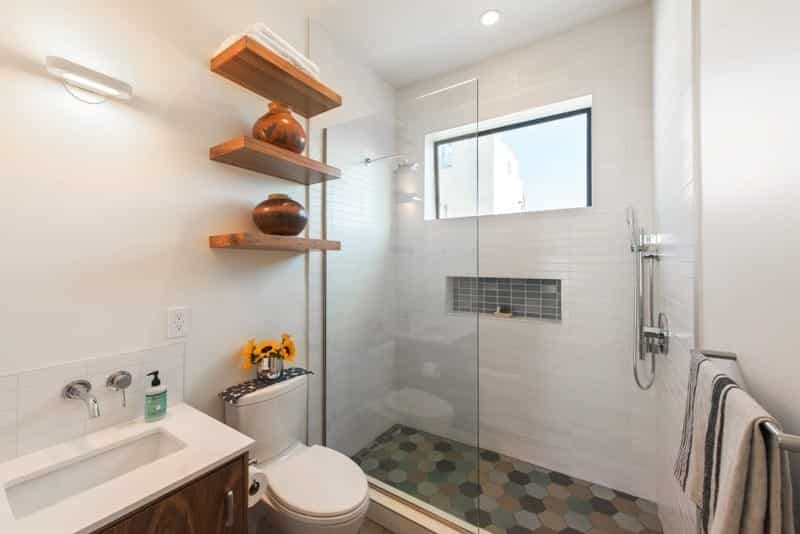 Wooden Block Bathroom Shelf Ideas