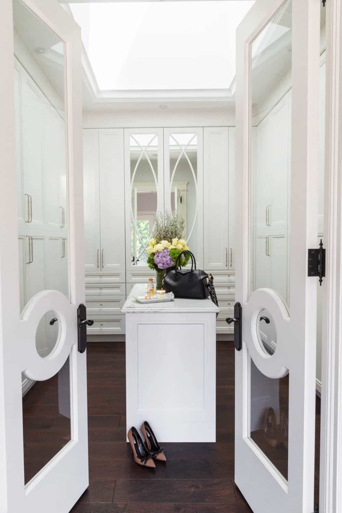 Custom Geometric Glass Double Doors
