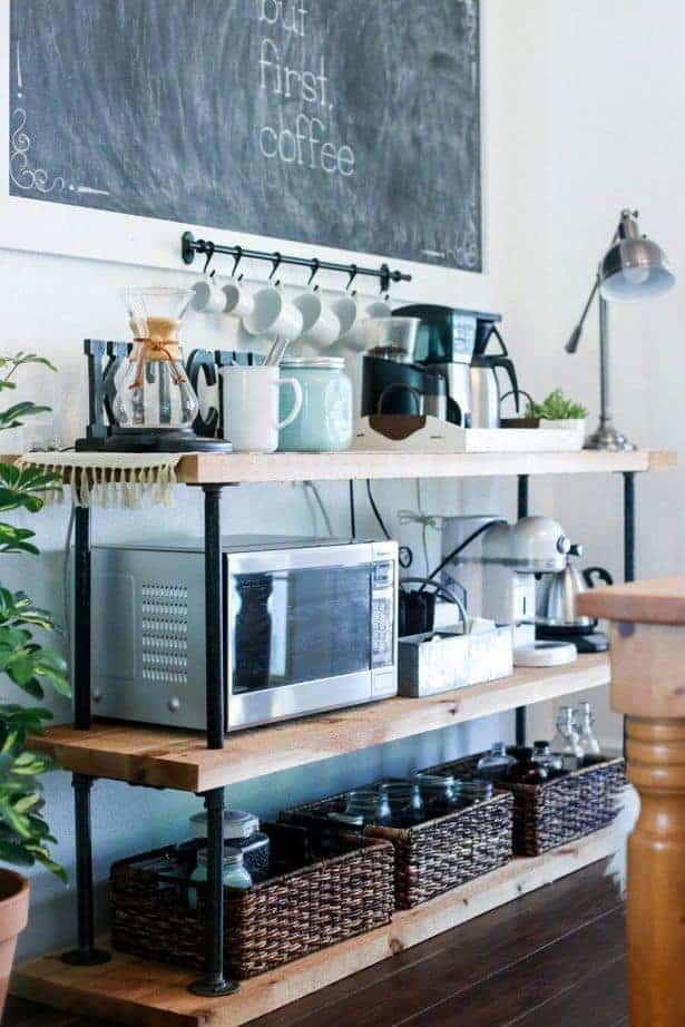 Coffee Bar for a Kitchen with Industrial Tiers