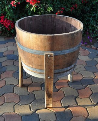 12 Wine Oak barrel planter With Legs Handmade