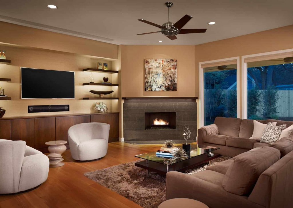 30 Modern Living Rooms With Fireplace, How To Decorate A Living Room With Fireplace In The Middle