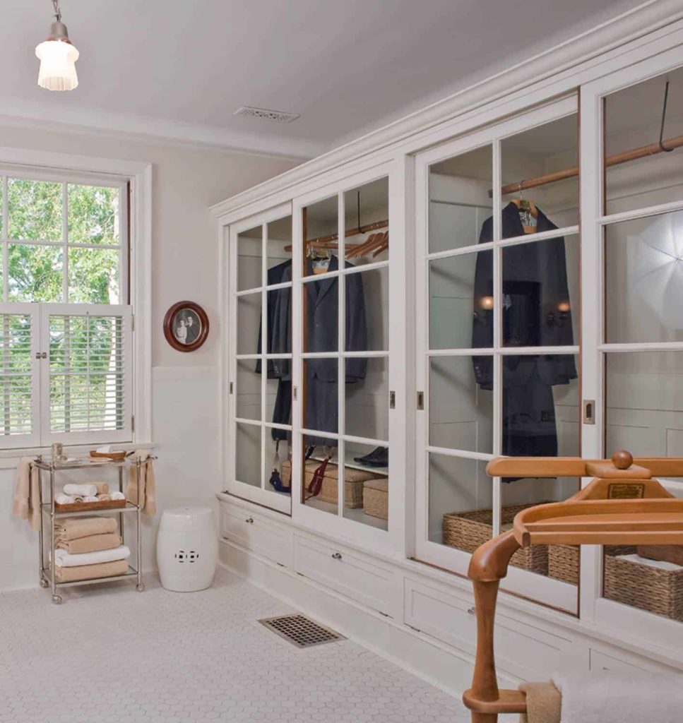 Rectangular Glass Cutout Closet Door Idea