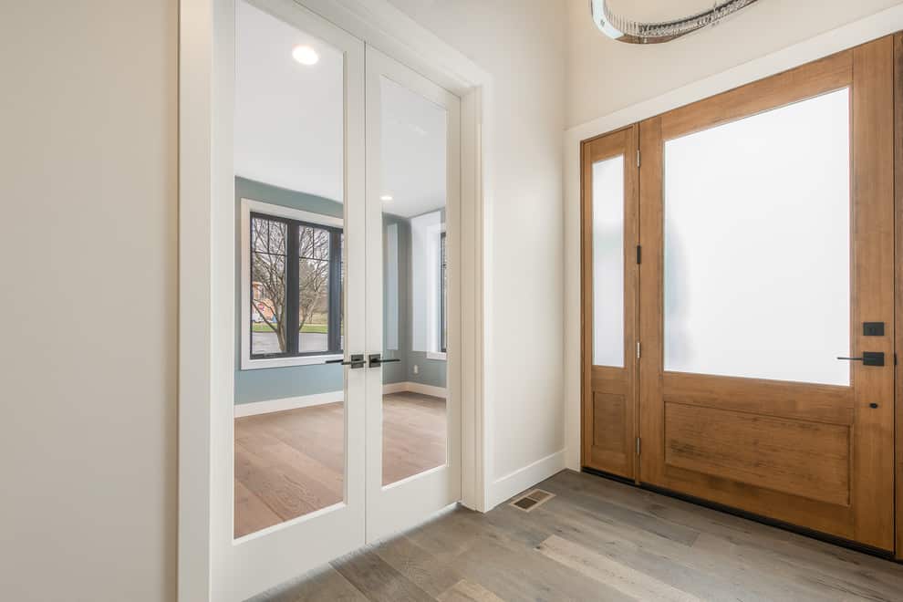 Rectangular Glass Cutout Closet Door Idea