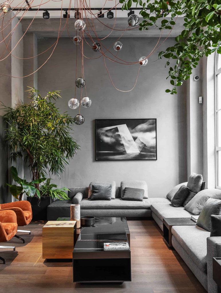 Give Your Living Room Imagination With Grey Artistic Elements