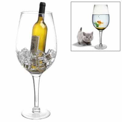 20 Inch Giant Clear Decorative Hand Blown Wine Glass Novelty Stemware