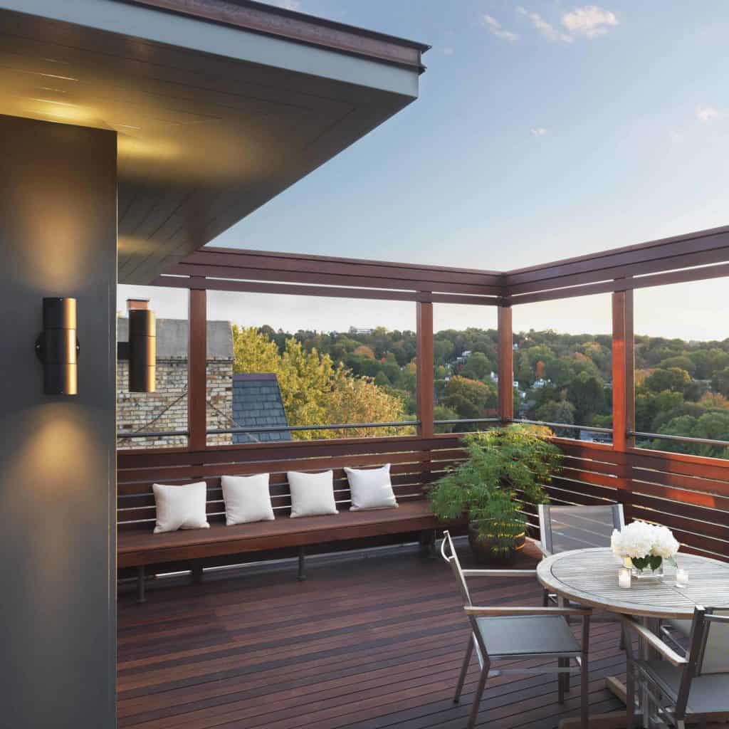Slat Board with Overhead Deck Railing
