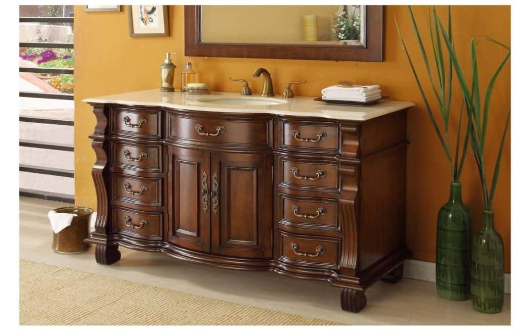 60 Large Single Sink Bathroom vanity cabinet - Model CF-4437M-60 Hopkinton