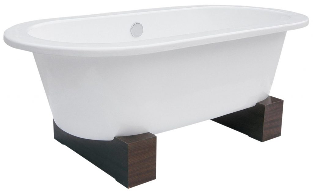 Belle Foret BFUSACWBWAL Contemporary Leg Tub Cast Iron, WhiteWalnut
