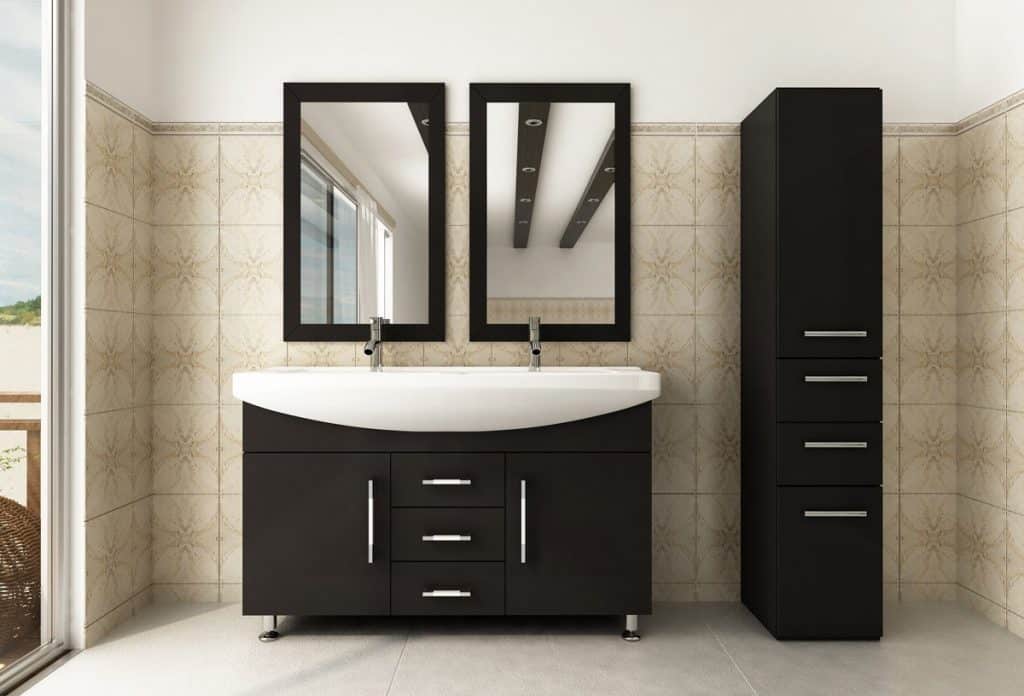 Celine Double Sink Modern Bathroom Vanity Furniture Cabinet