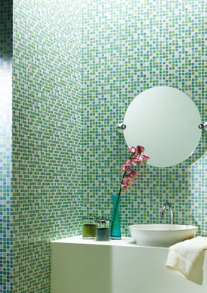Corfu Aqua Tiles Wallpaper