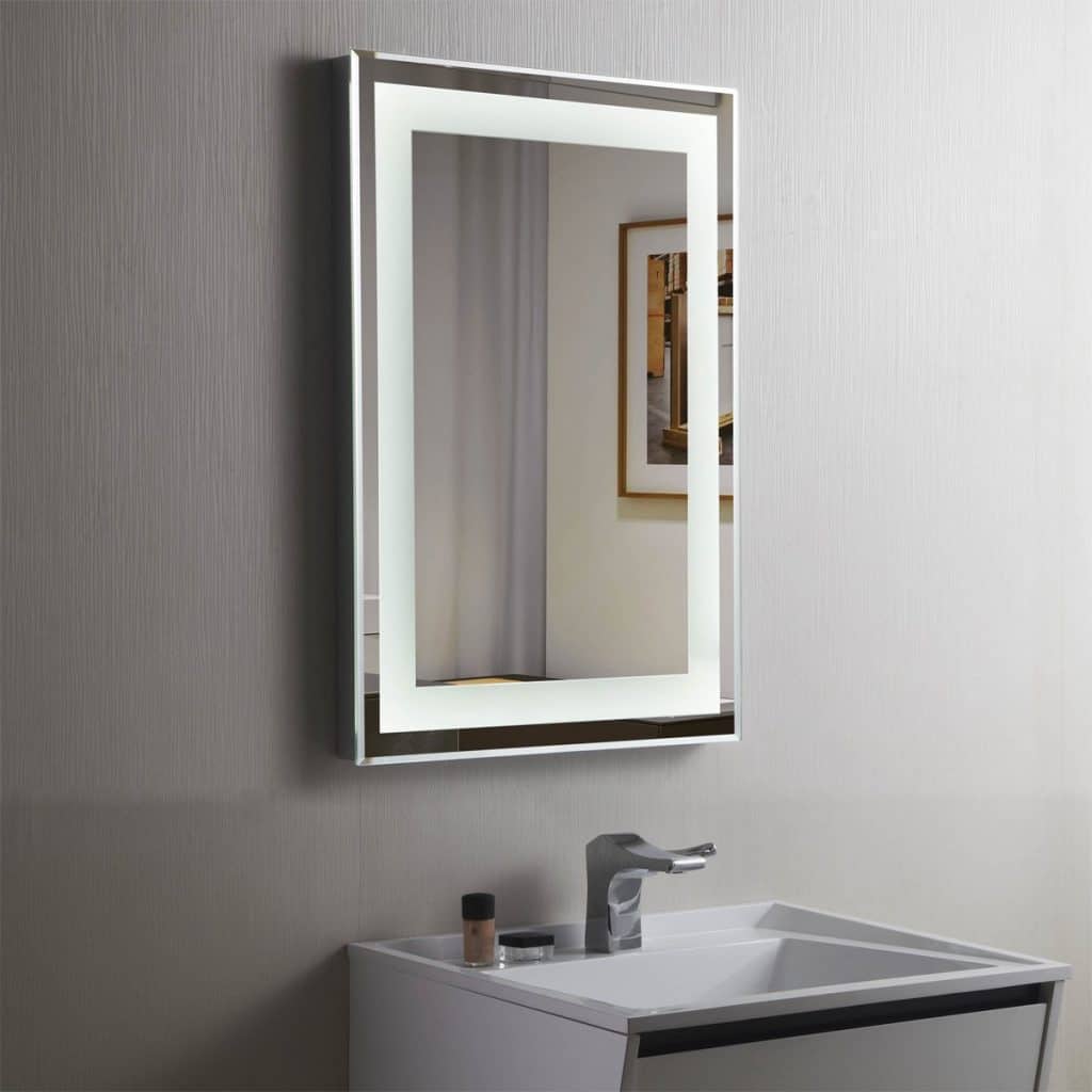 Decoraport Vertical Rectangle LED Bathroom Mirror Illuminated Lighted Vanity Wall Mounted Mirror