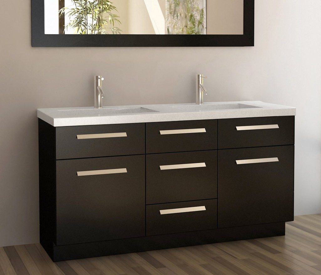 Design Element Moscony Double Sink Vanity Set with Espresso Finish