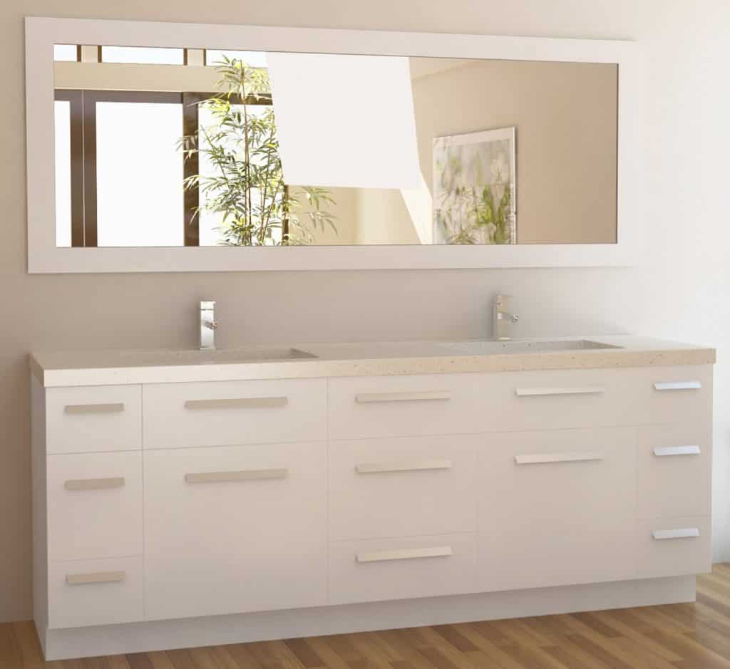 Design Element Moscony Double Sink Vanity Set with White Finish