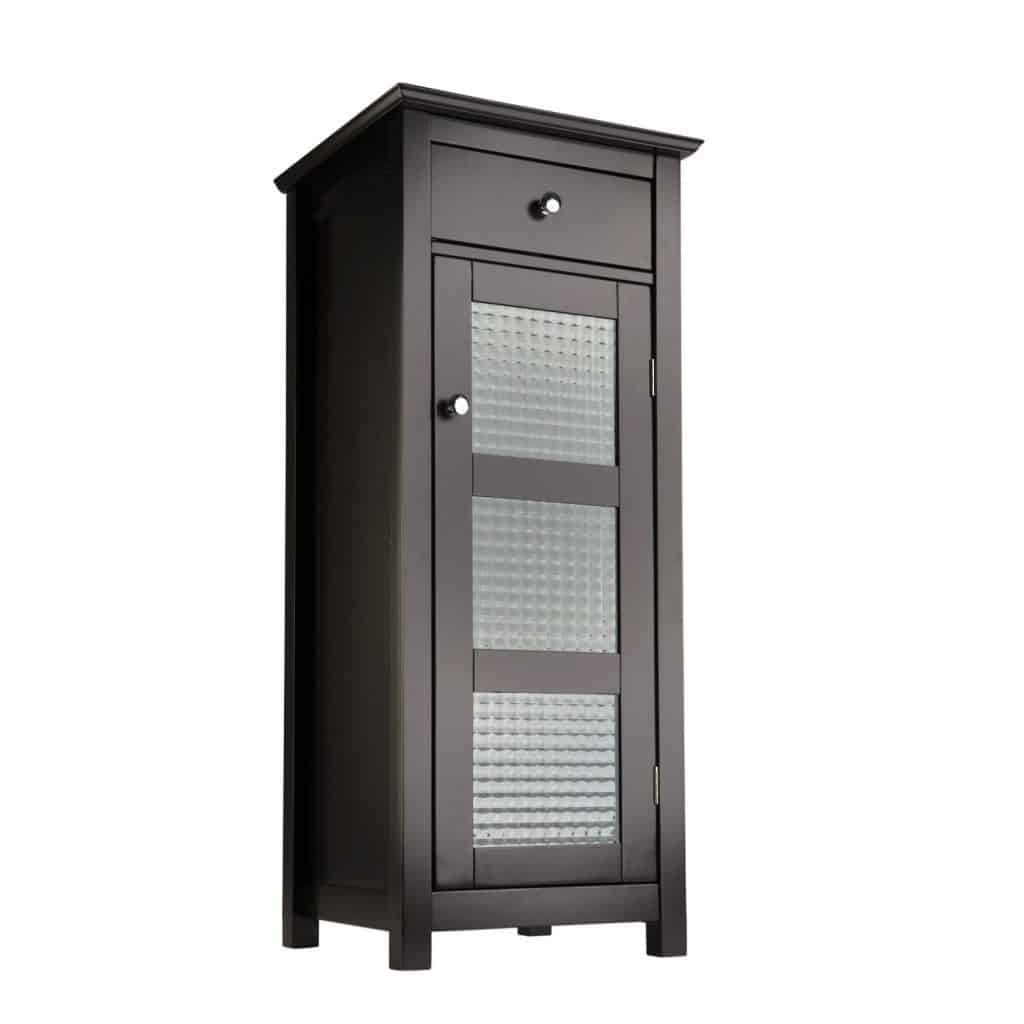 Elegant Home Fashions Chesterfield Collection Floor Cabinet with one Door and one Drawer, Espresso