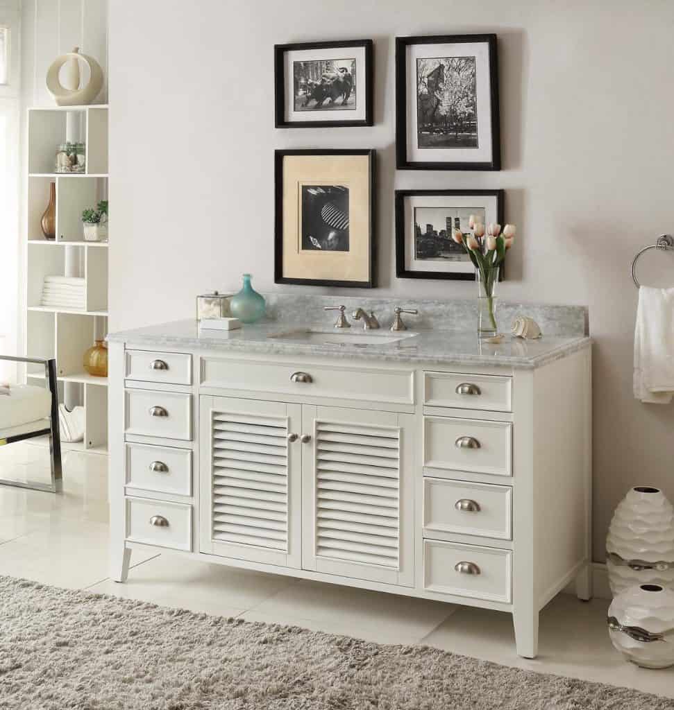 Kalani 60-inch White Bathroom Vanity