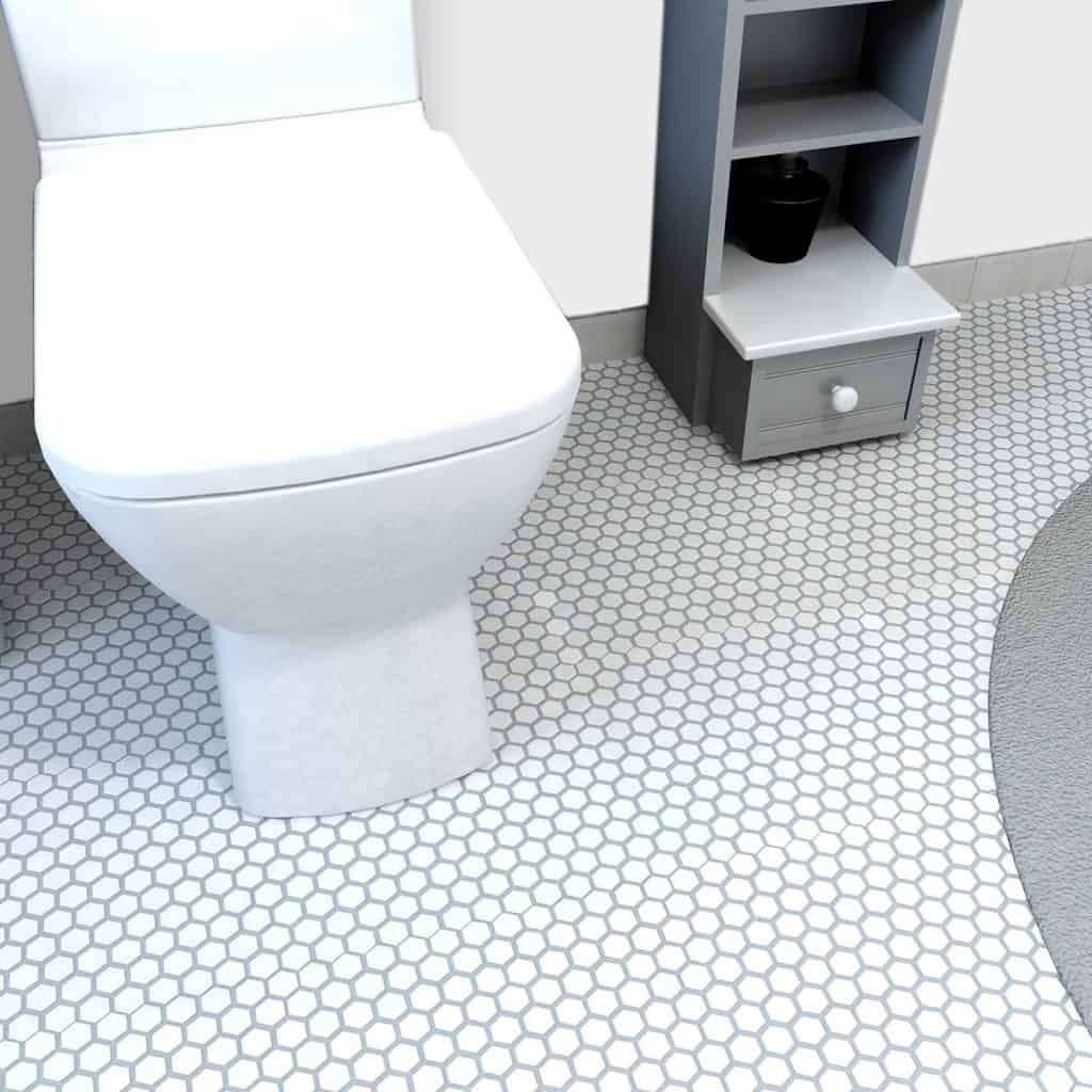 Retro Hexagon White 10 78 x 12 Inch Porcelain Floor & Wall Tile