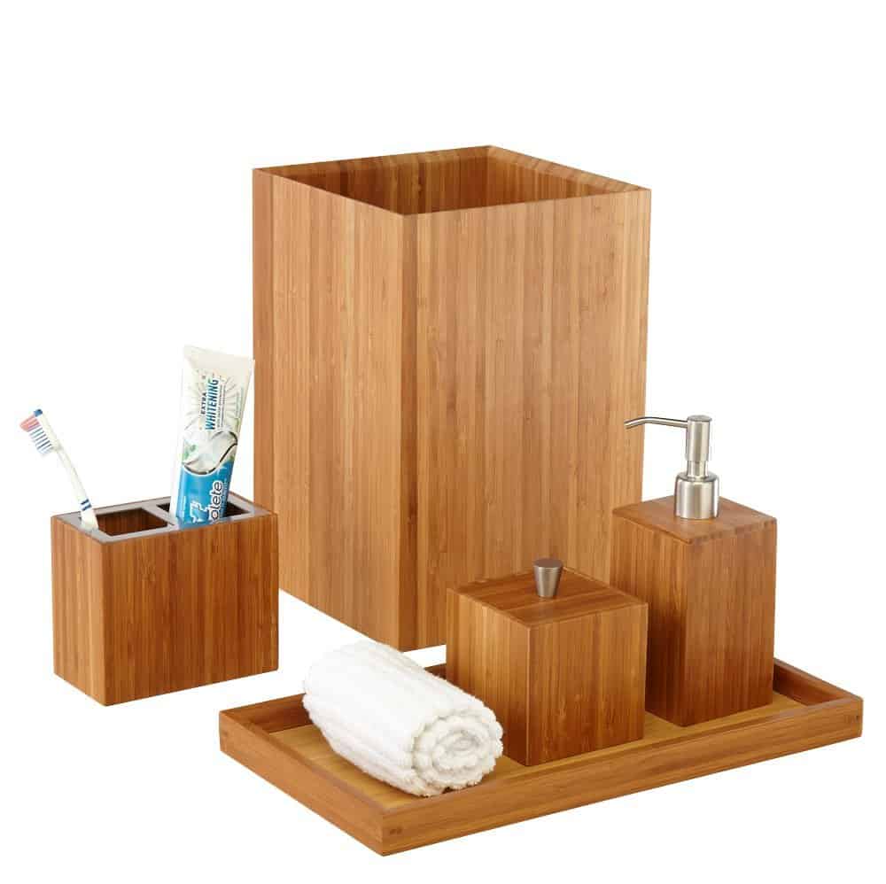 Seville Classics Bamboo Bath and Vanity Set