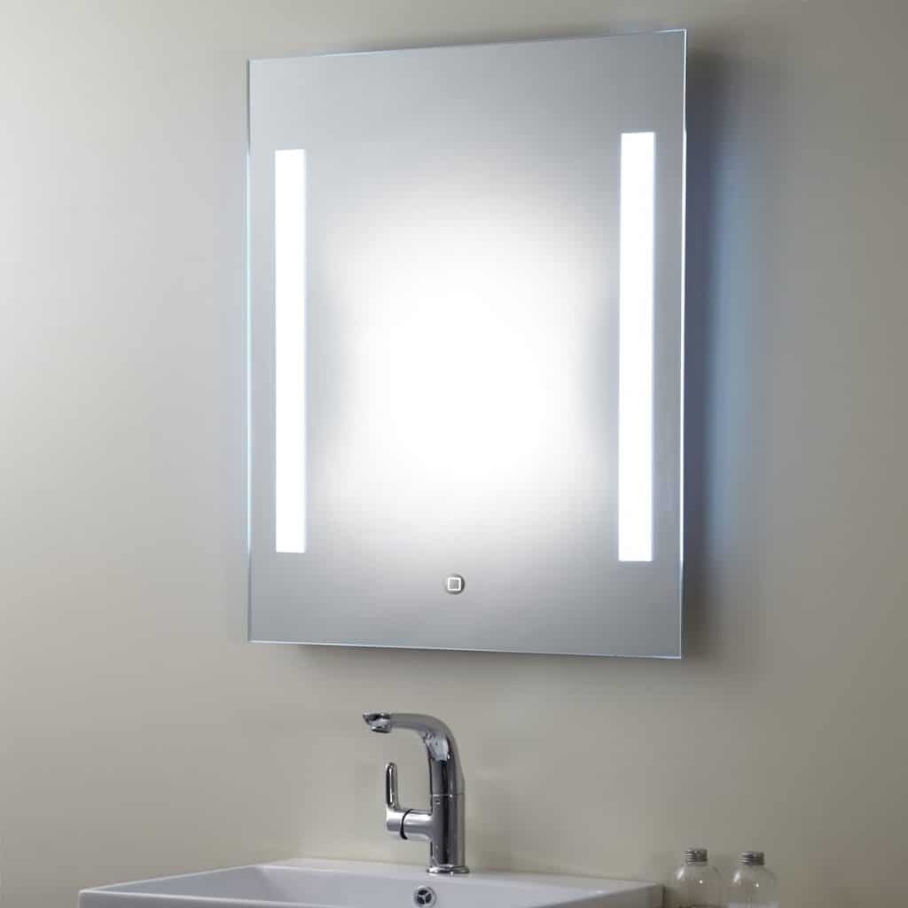 Vertical LED Bathroom Silvered Mirror with ONOFF