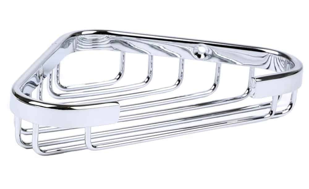 Wall Mounted Bathroom Corner Soap Holder Basket Bath & Shower - Chrome