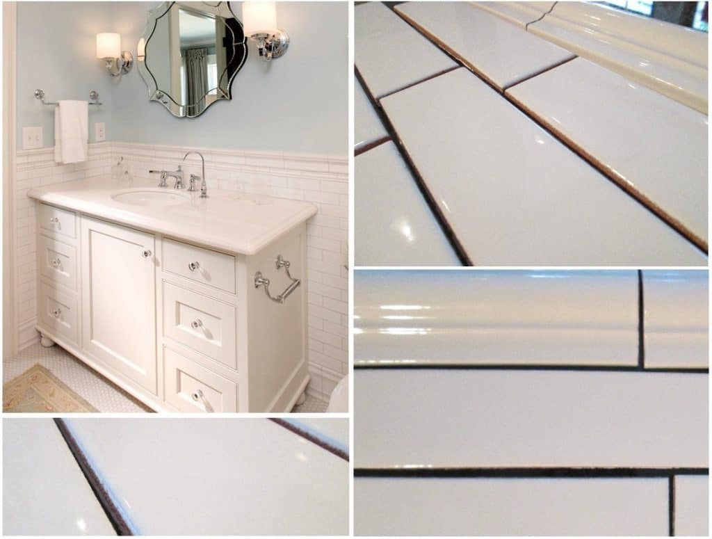 White Porcelain Subway Tile Gloss Finish