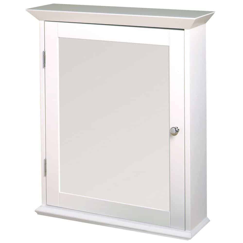 Wood Swing Door Surface-Mount Medicine Cabinet in White