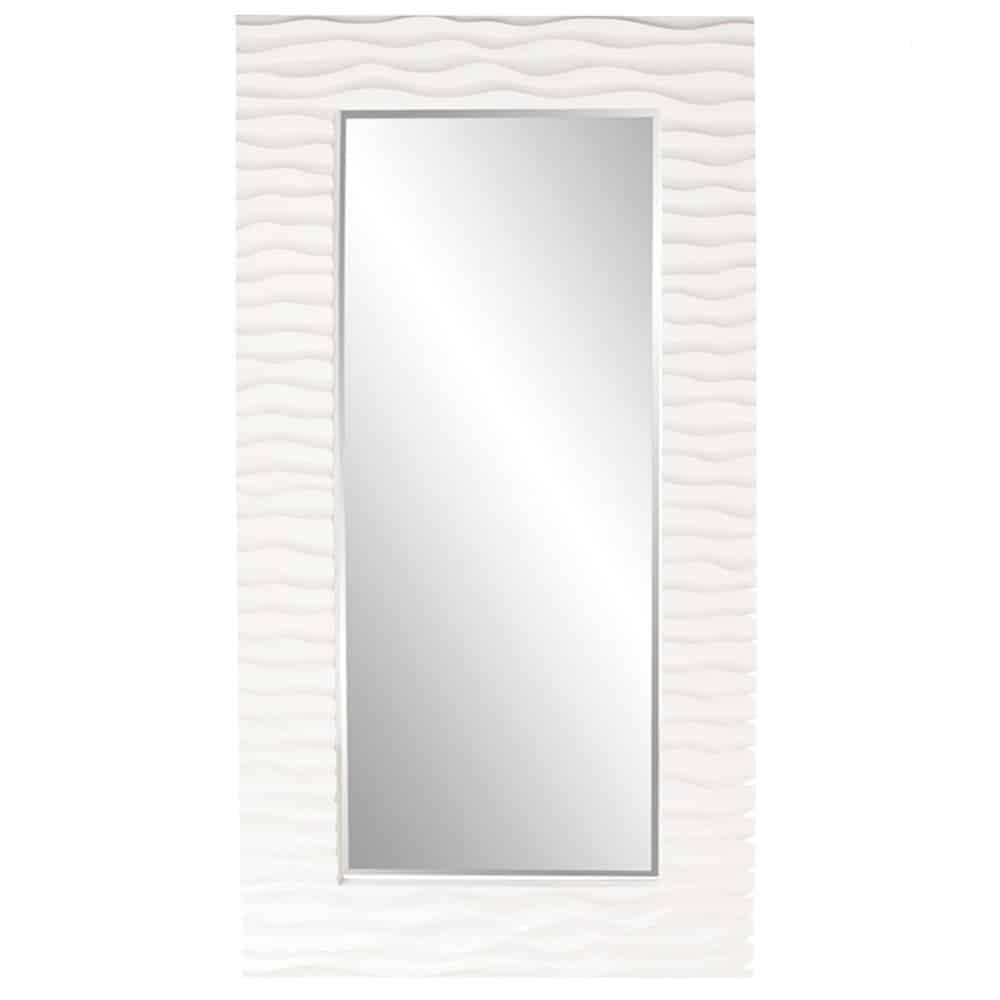 Howard Elliott 56001 Broadway Rectangular Bathroom Mirror, 30-Inch by 58-Inch, Glossy White