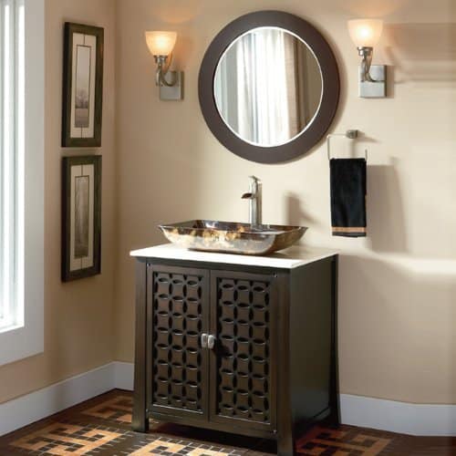 30 Giovanni Vessel Sink Vanity Cabinet Model HF339A with Matching Mirror