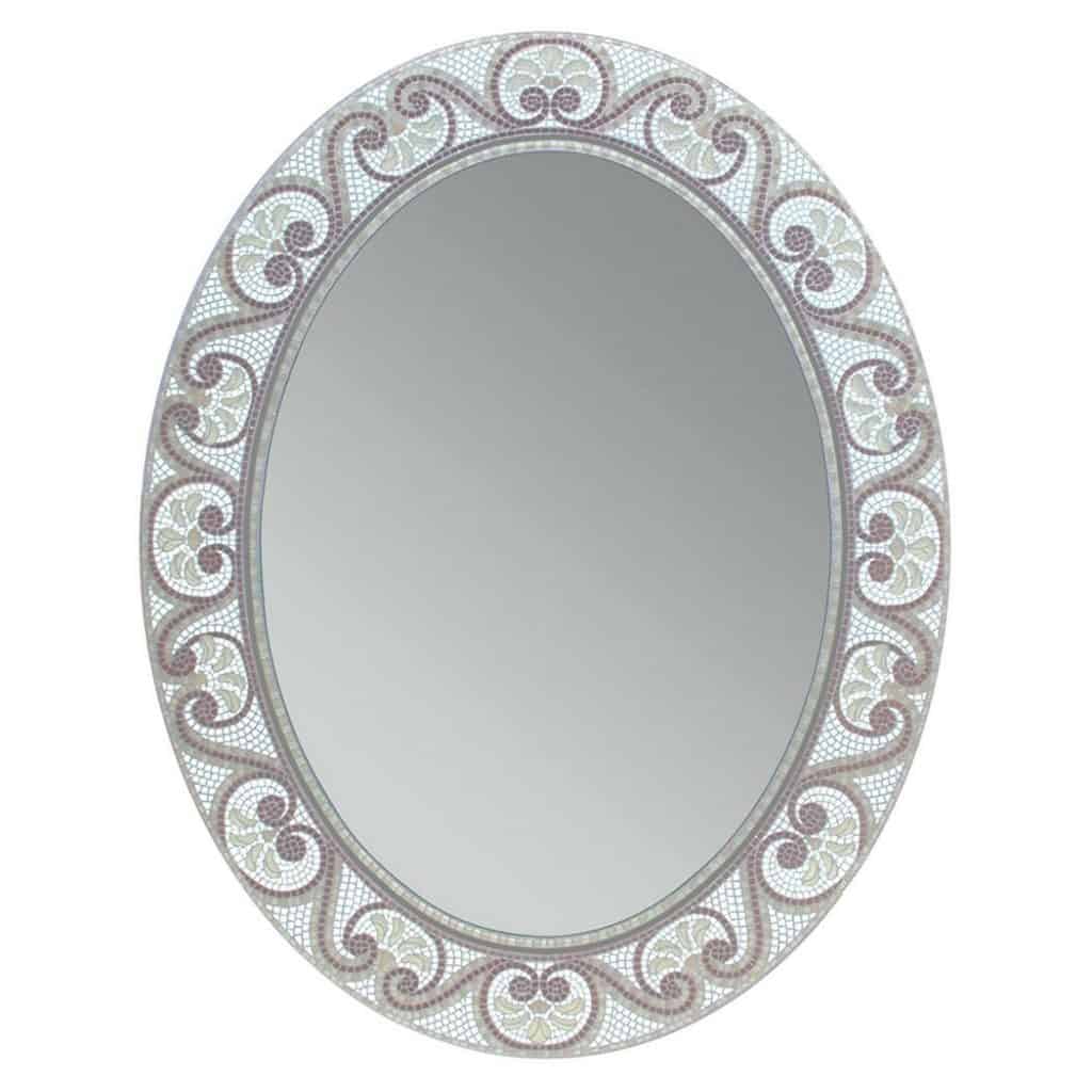 Head West Earthtone Mosaic Oval Mirror, 23 by 29-Inch