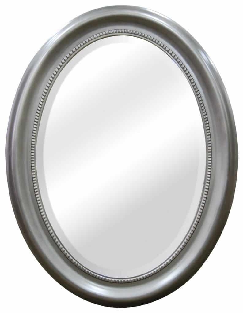 MCS Oval Mirror Frame with Brushed Nickel Finish , 22.5 by 29.5-Inch