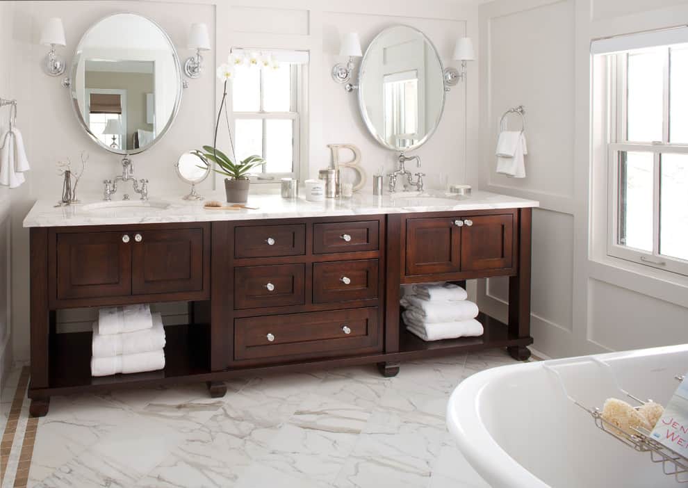 20 Best Oval Bathroom Mirrors Stylish, Double Vanity Mirrors