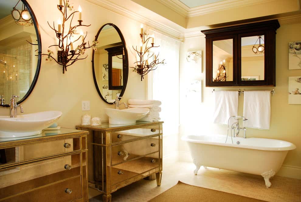 oval bathroom sink mirrors