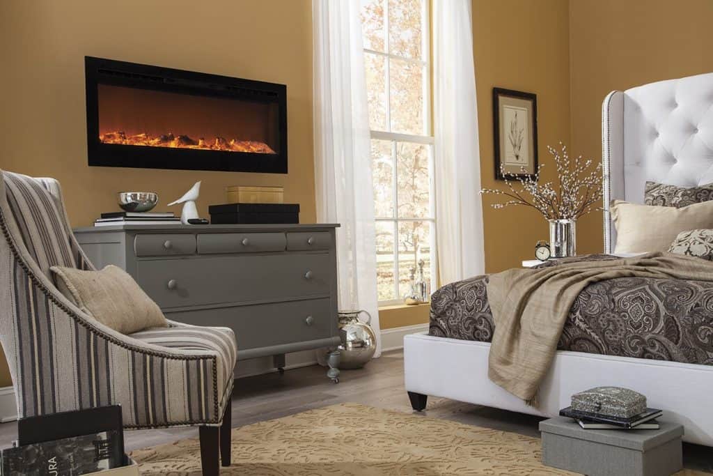 Touchstone Sideline Recessed Electric Fireplace with heater