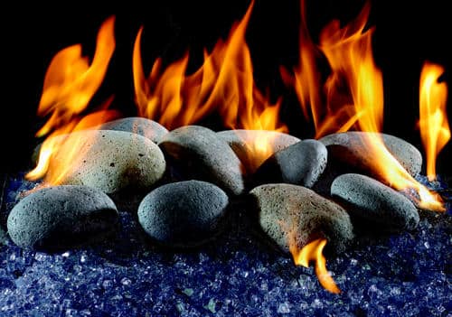 R. H. Peterson Gas Burning River Rocks with Glass.