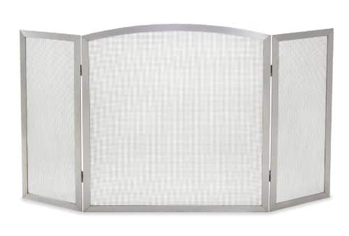 Pilgrim 18245 Home and Hearth Newport Tri Fireplace Panel Screen, Stainless Steel