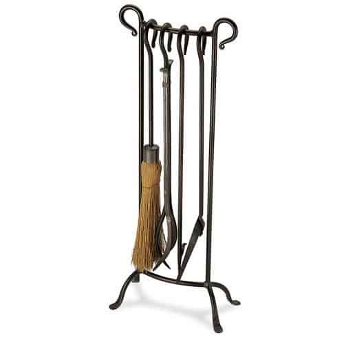 5 Pc Iron Finish Shepherds Crook Fireplace Tool Set by Fireside Distributors