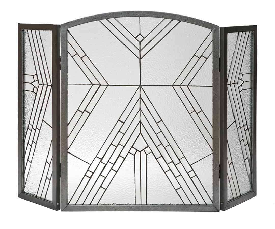 Panacea Products 15190 Wright Glass 3-Panel Fireplace Screen