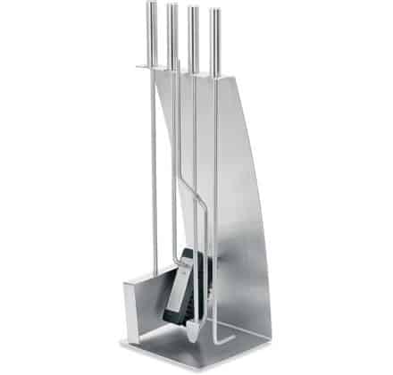 CHIMO 5 PIECE FIREPLACE SET, BOW FRONT design by Blomus