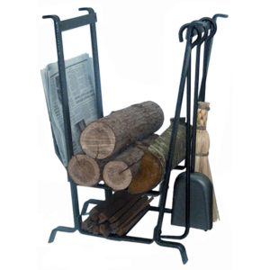 Enclume Design Complete Fire Center Log Rack with Tools