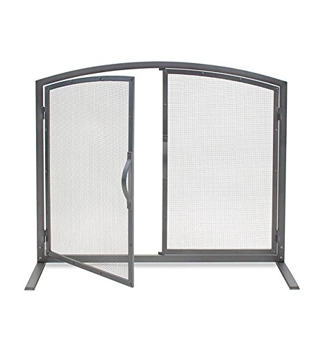 Shadow Iron Door Fireplace Screen in Natural Iron Finish