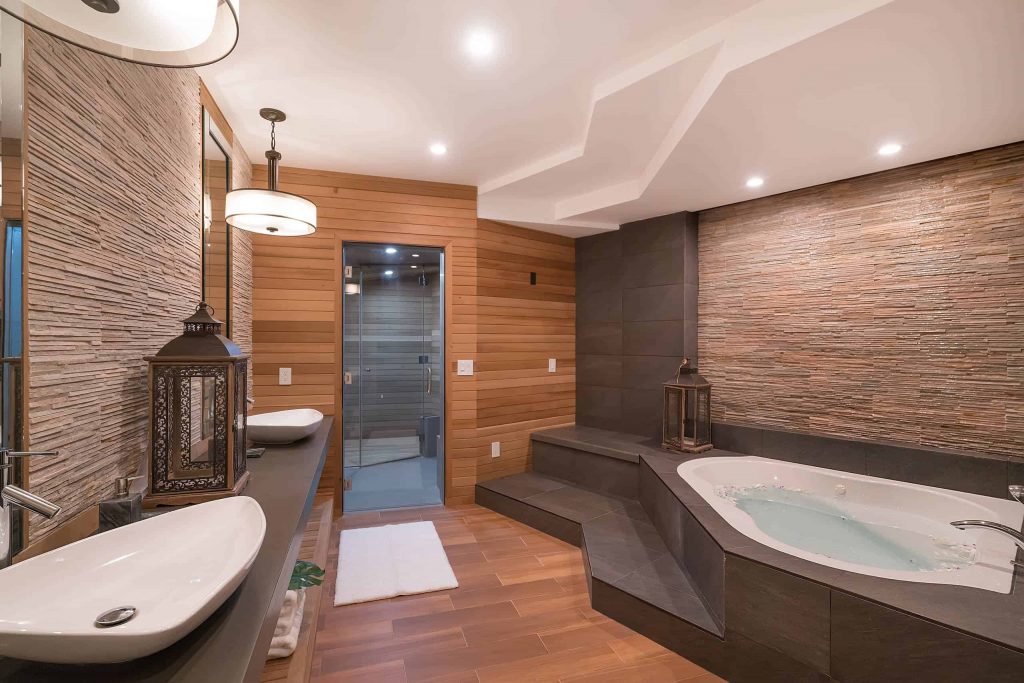 freestanding bathtub design in Providence with white walls
