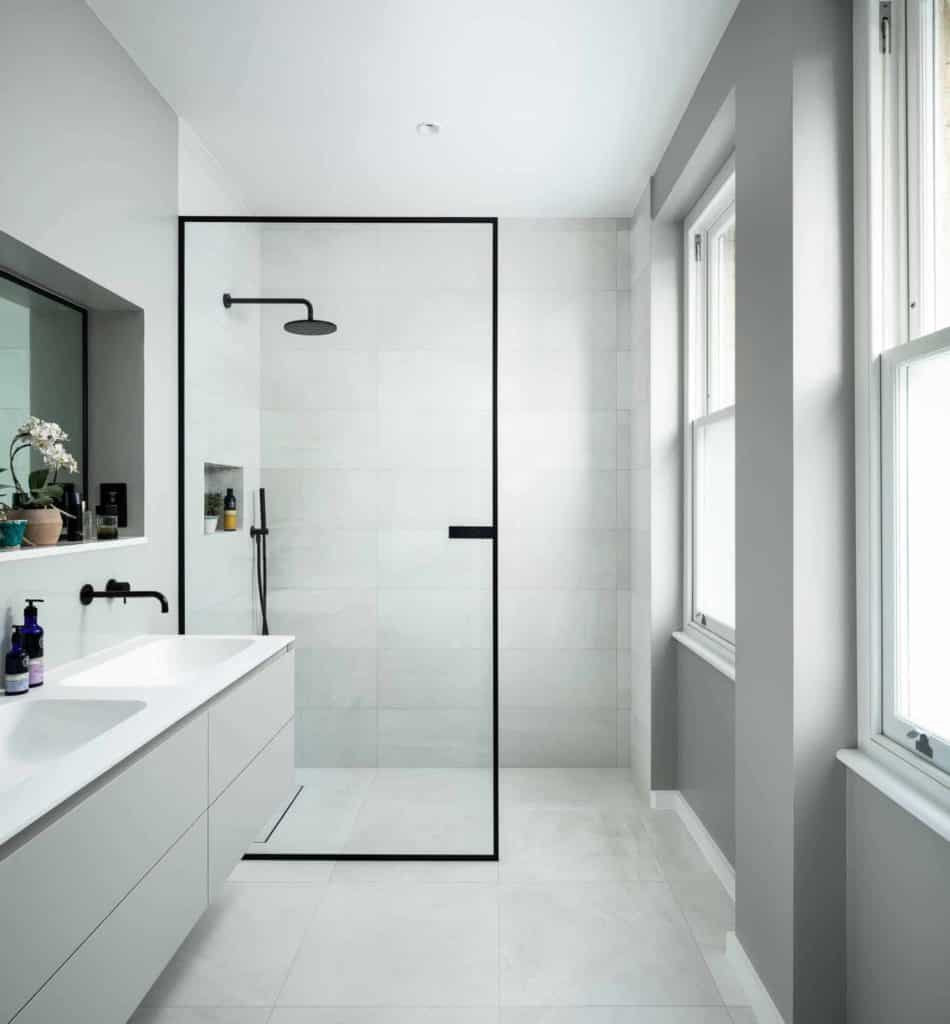 Minimalist Single Panel Doorless Shower